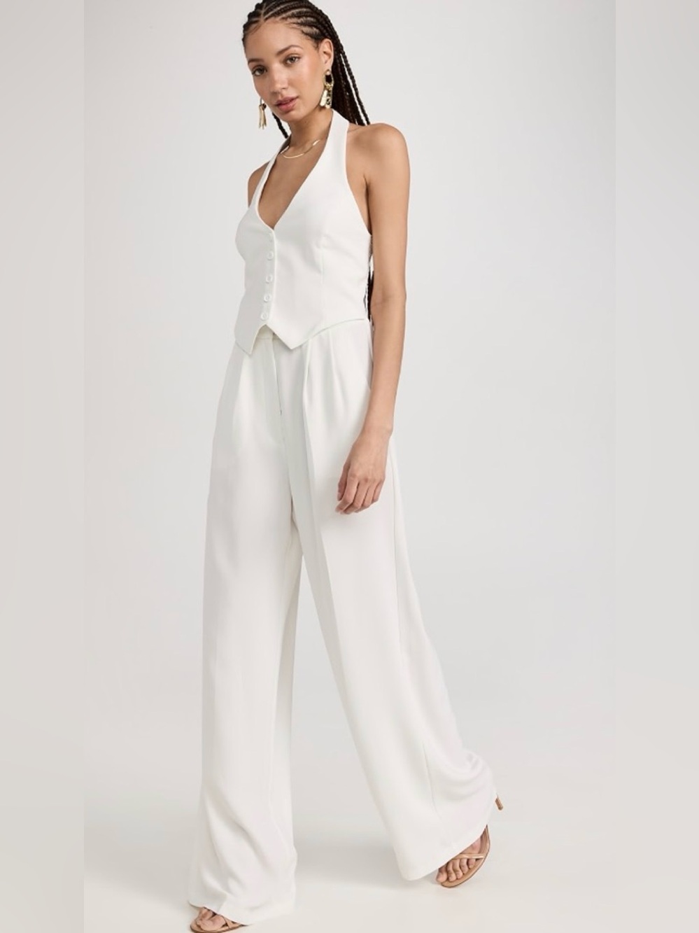 Amanda Uprichard Isadora White Wide-Leg Jumpsuit NWT